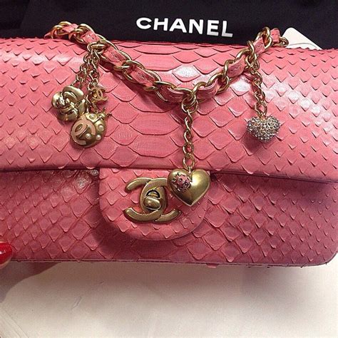 chanel python bag pink